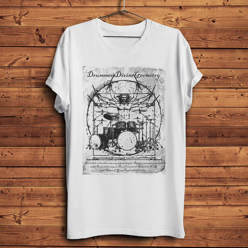 JEVitruvian-T-shirt unisexe rétro et artistique pour homme