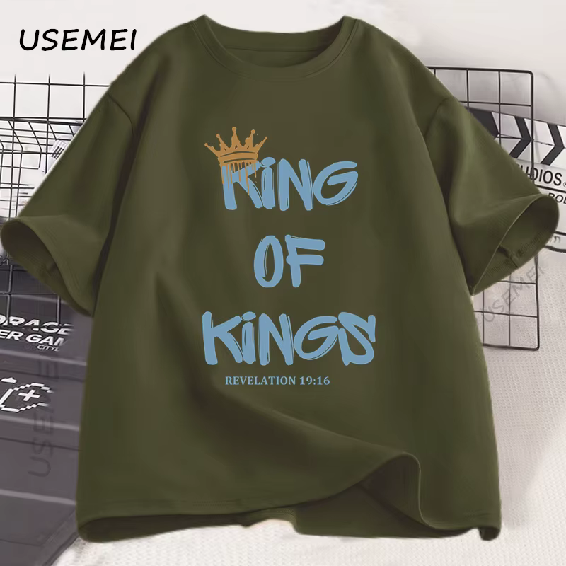 Roi des rois T-Shirt vêtements chrétiens cadeau religieux pour hommes femmes jésus Christ Streetwear foi coton manches courtes t-shirts