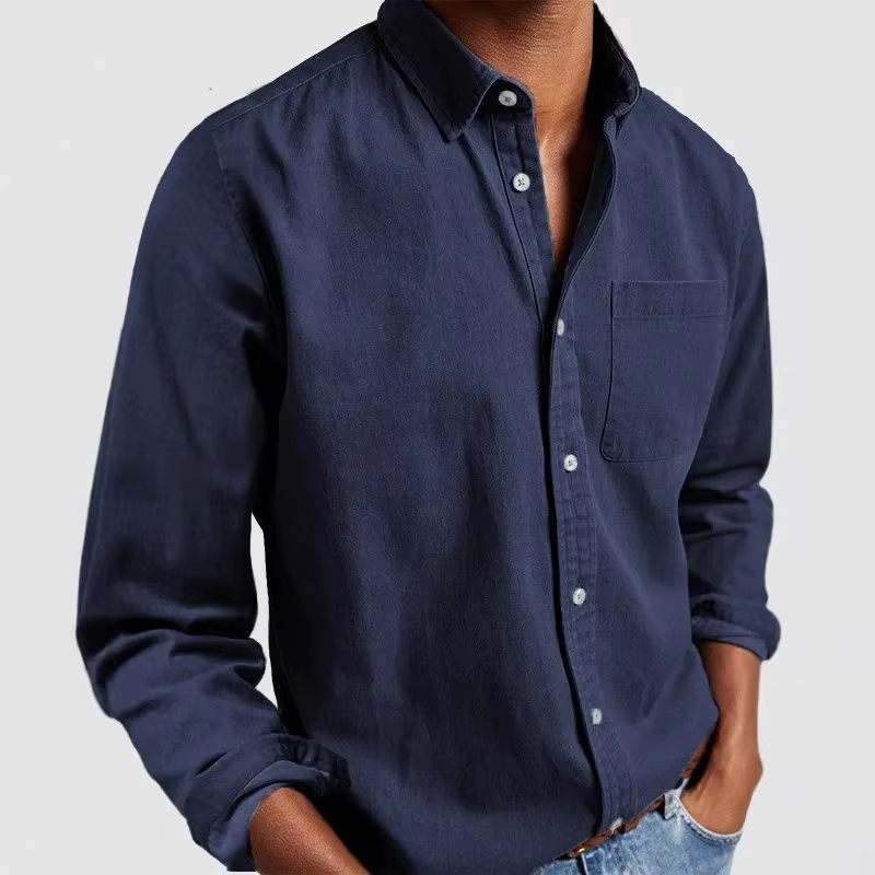 Chemise en tissu Denim européen et américain