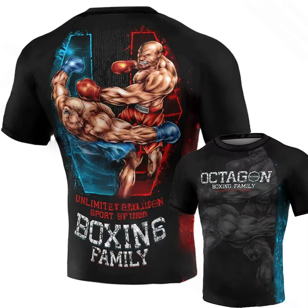 Nouveaux T-shirts 3D BJJ Jiu-Jitsu : T-shirt de sport pour homme en polyester/spandex à séchage rapide