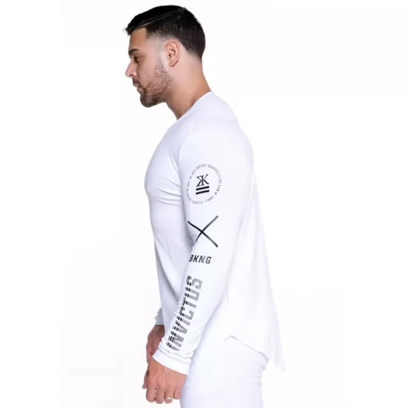 Nouveau T-shirt à manches longues automne gymnases marque vêtements coton Joggres musculation exercice chemise 2XL