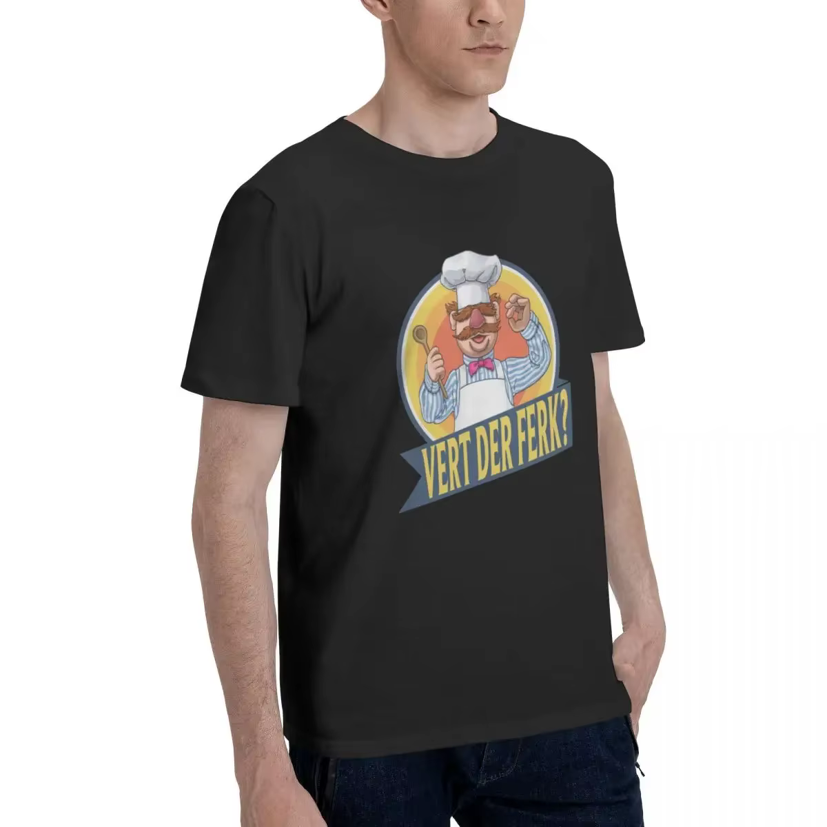 VERT DER FERK 100% T-shirt en coton Économie classiques pour hommes à manches courtes col rond S-6XL