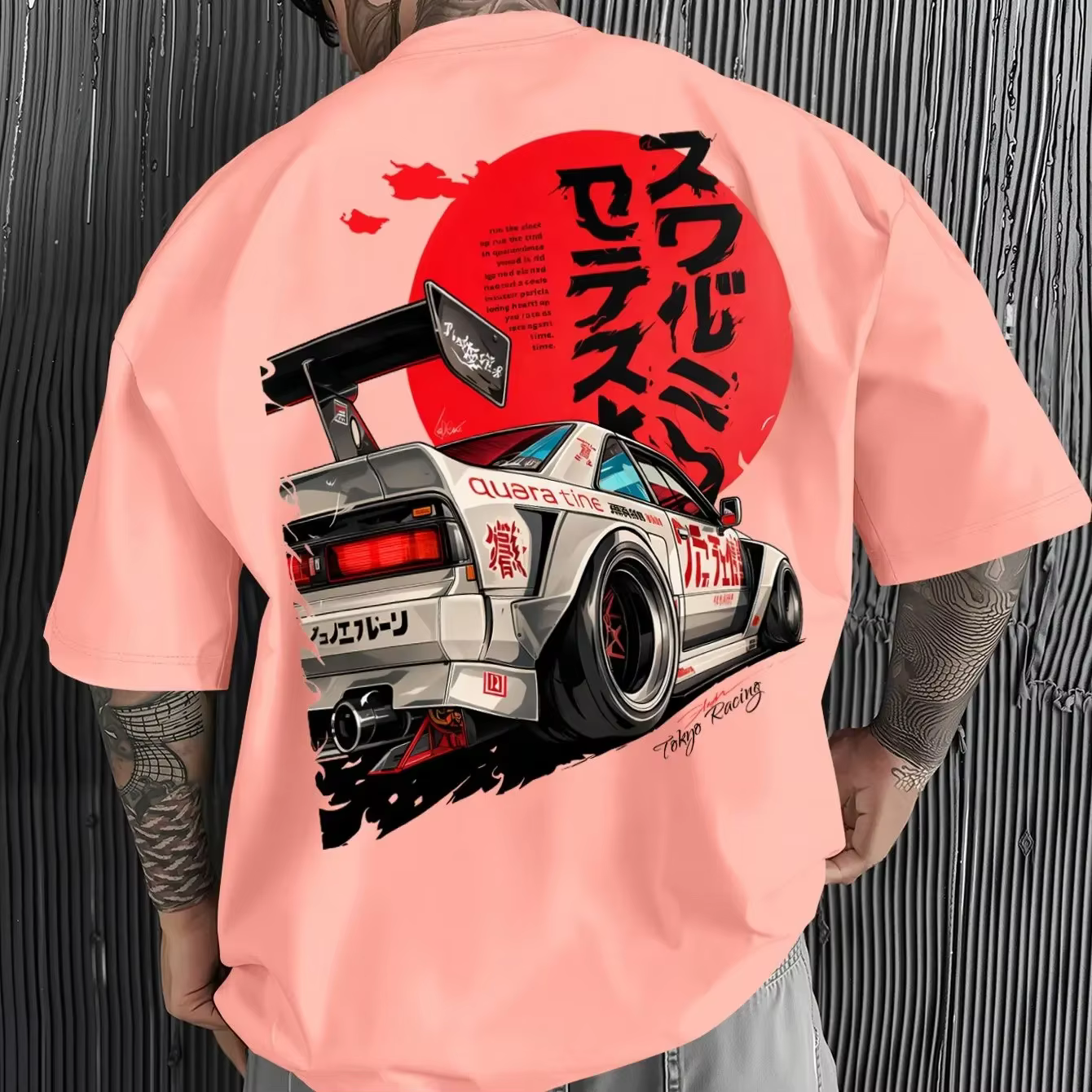 T-shirt graphique JDM Racing Car pour homme 100 % coton
