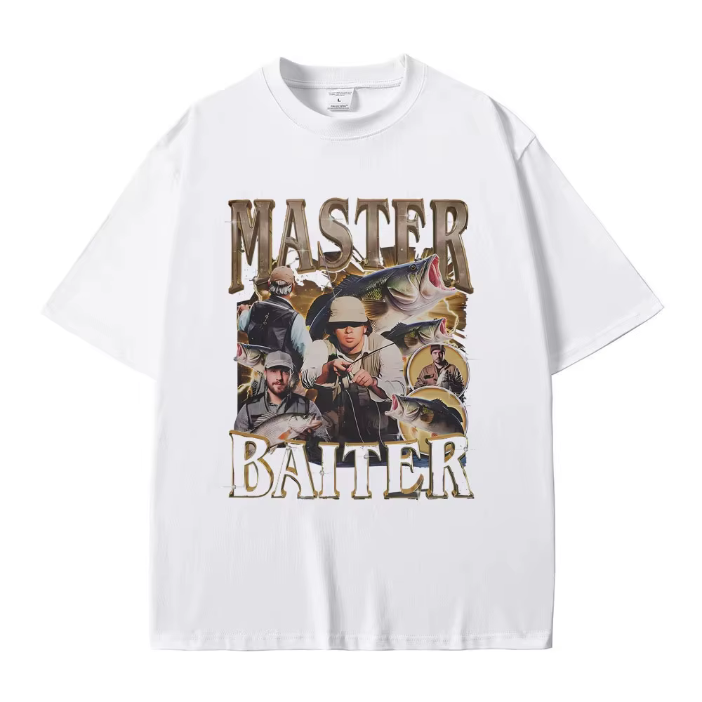 T-shirts unisexes décontractés en coton à manches courtes surdimensionnés avec motif de poisson amusant pour la pêche
