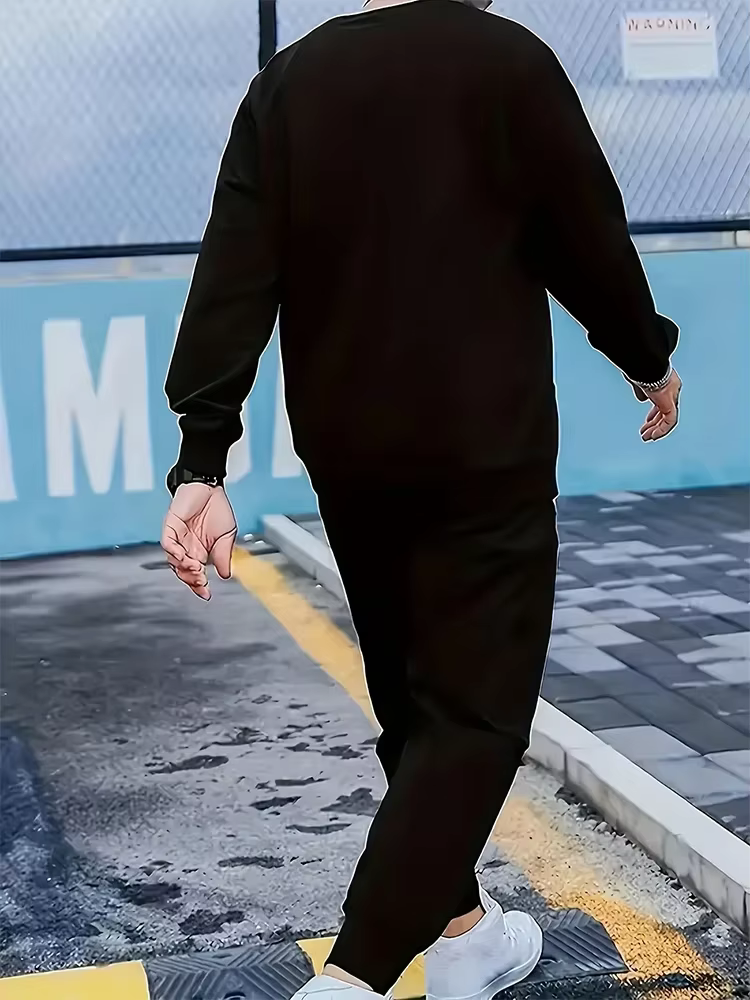 Nouvelle tenue décontractée pour homme 2026 : T-shirt à manches longues et pantalon de survêtement imprimé Paris – Collection Printemps-Automne