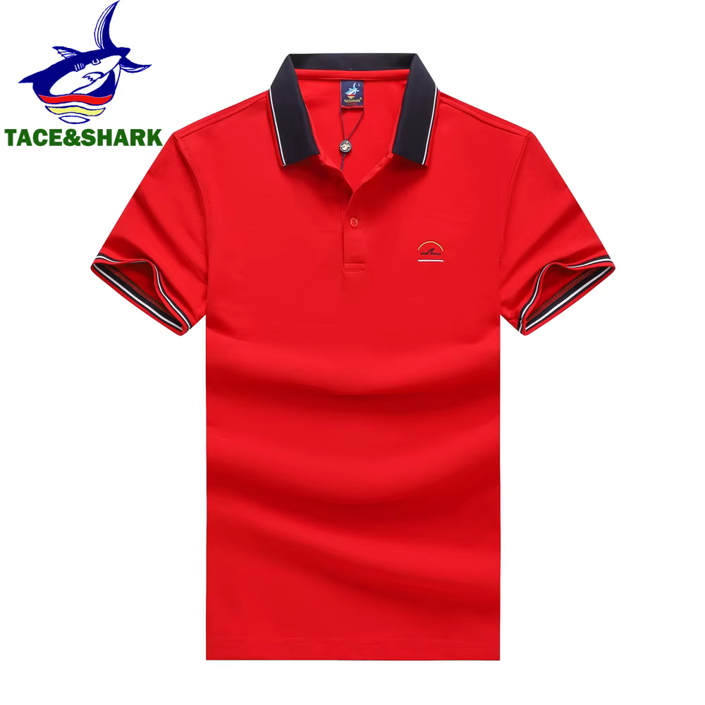 TACE & SHARK-Polo uni pour homme