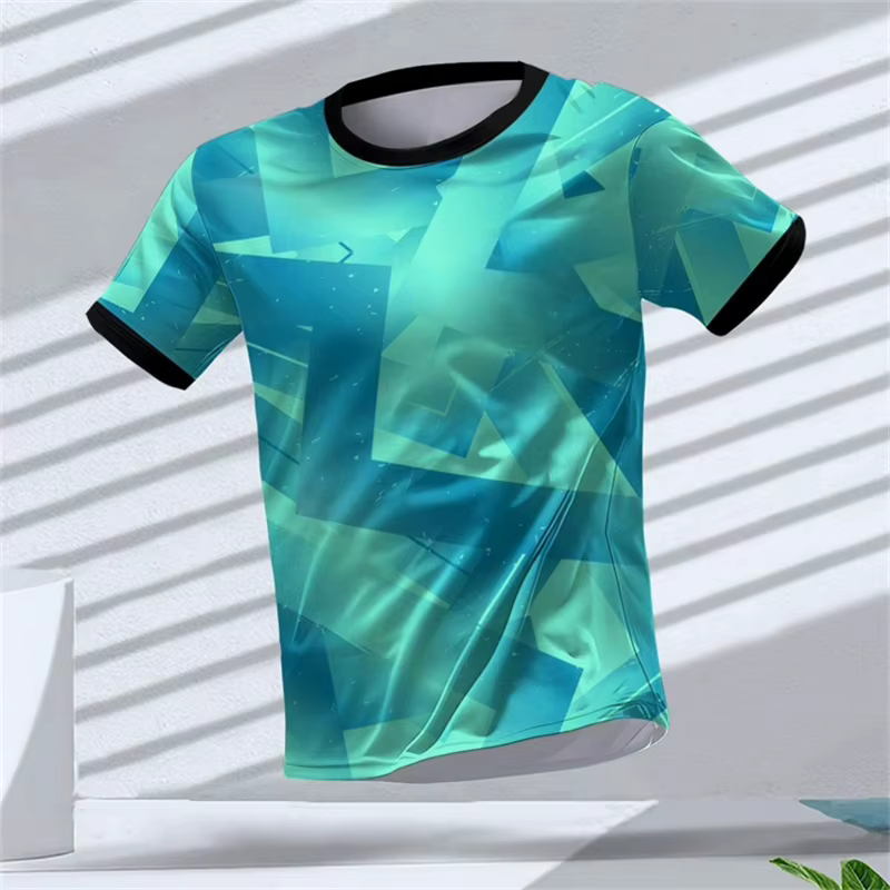 T-shirts de sport à motif géométrique Simple pour hommes