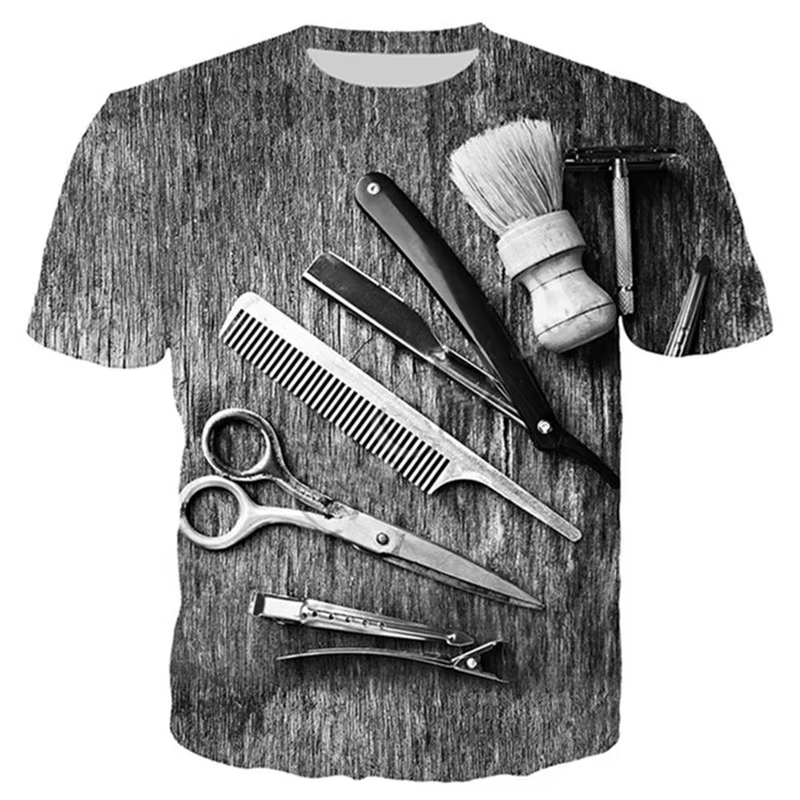 T-shirt de travail de barbier pour hommes