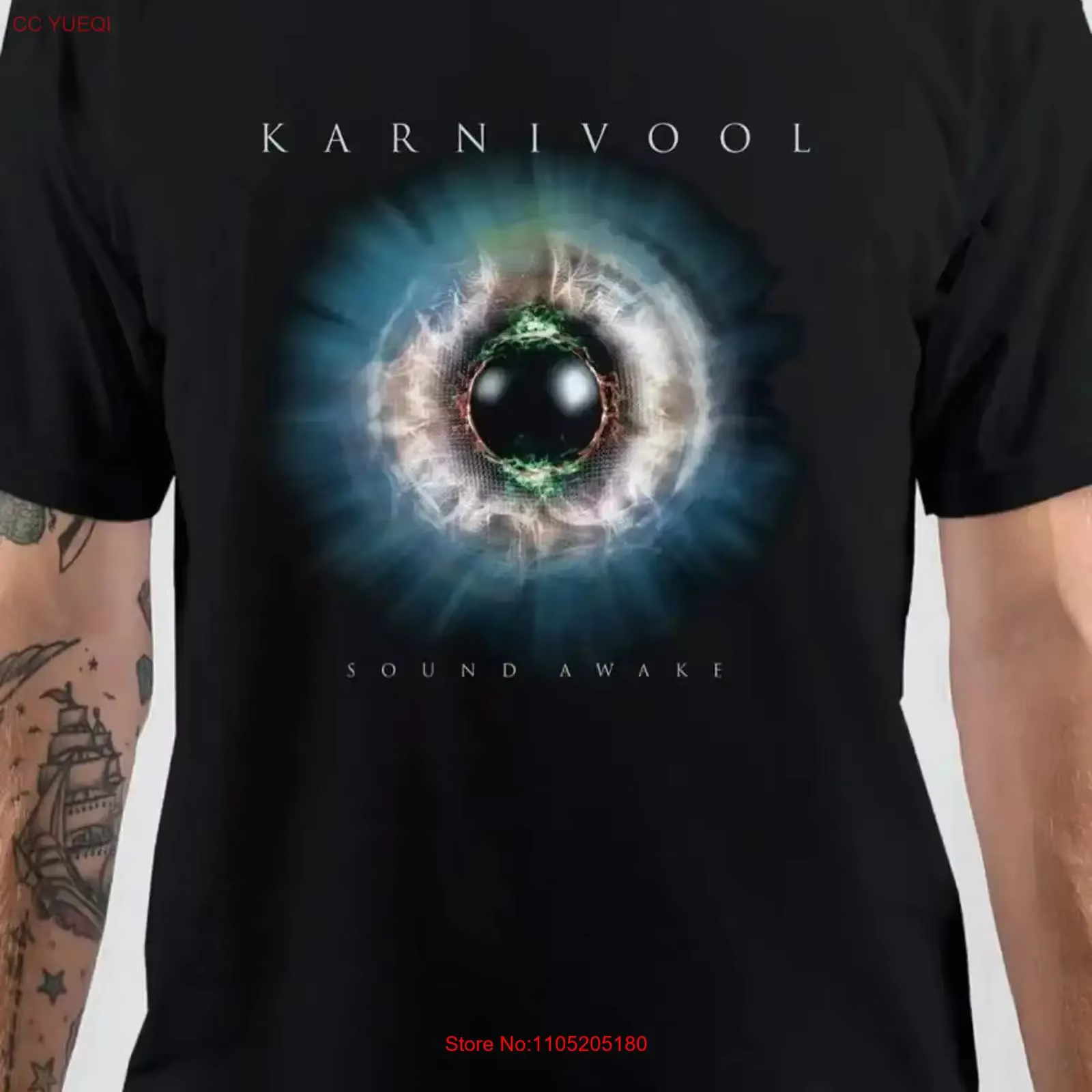 KARNIVOOL SOUND AWAKE T-SHIRT vintage délavé graphique haut pour un usage quotidien unisexe étiré respirant streetwear polyvalent