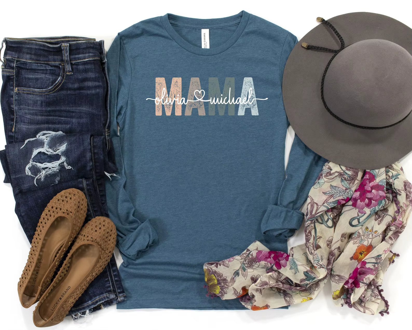 T-shirt personnalisé pour maman avec les noms des enfants