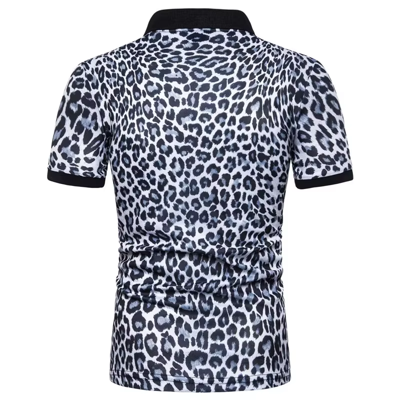 Polo à motif léopard pour hommes