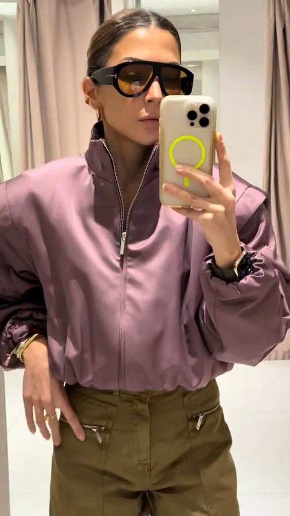 Veste matelassée unie violette pour femme