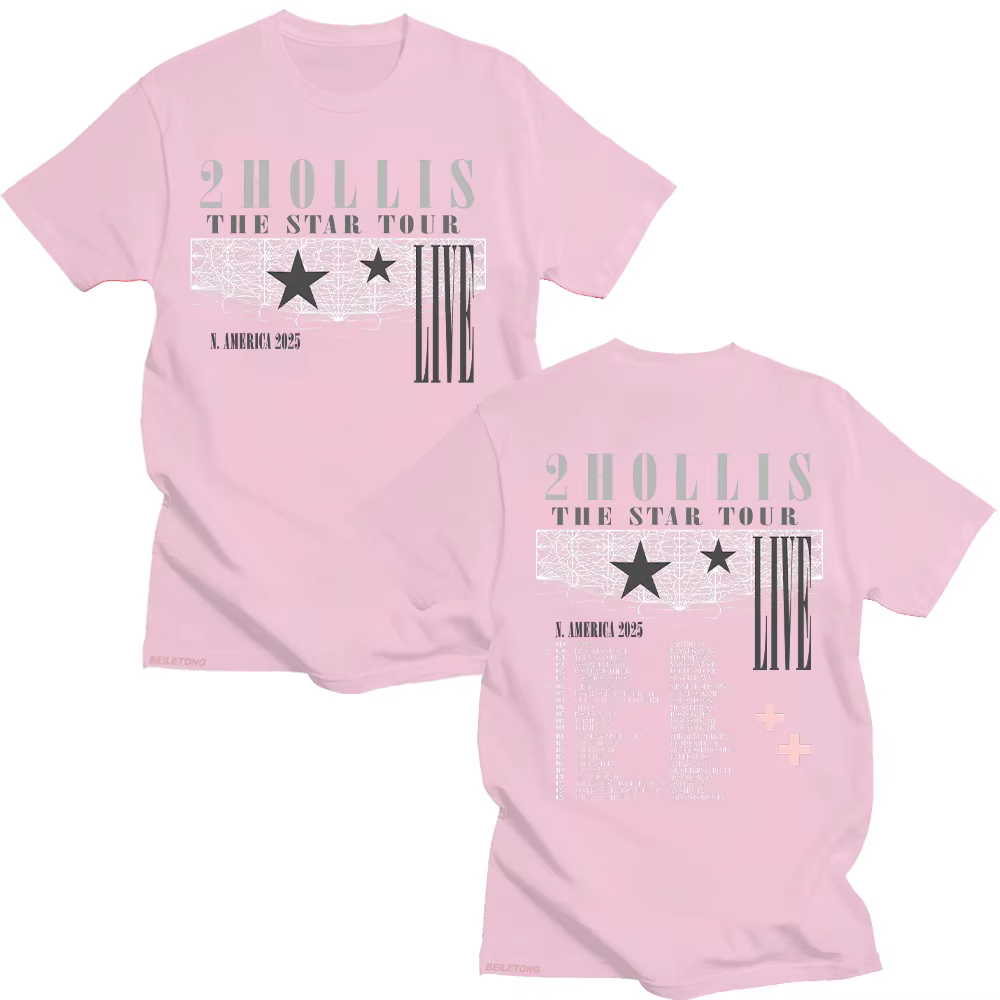 2Hollis The Star Tour 2025 T-shirt coton à manches courtes femmes hommes mode
