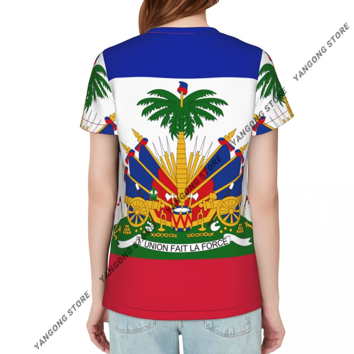 T-shirt femme drapeau d'haïti