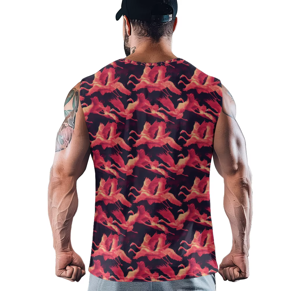 Tropical Flamingo fleurs hommes débardeur salle de sport à la rue sans manches couleur audacieuse respirant gilet d'entraînement vêtements de Fitness musculaire