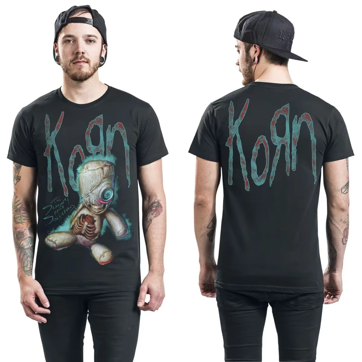 T-shirt en coton graphique Top Korn unisexe