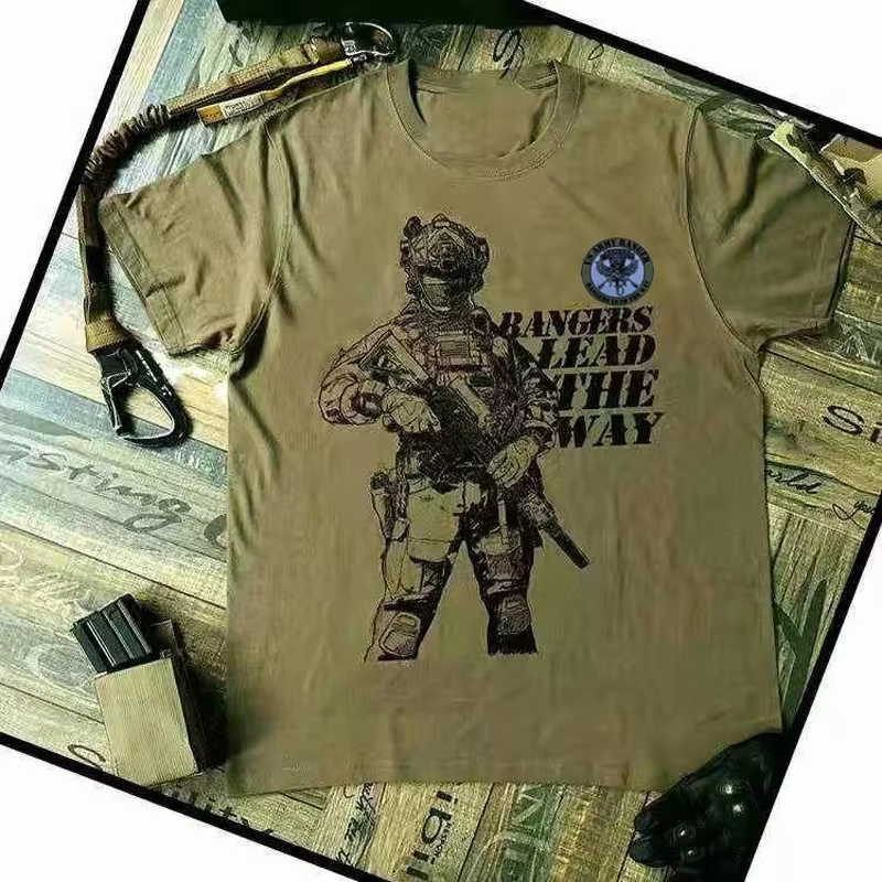 Les Rangers conduent le chemin. T-shirt de soldat d'infanterie d'élite de l'armée américaine. Nouveau 100% coton à manches courtes col rond T-shirts haut décontracté taille S-3XL