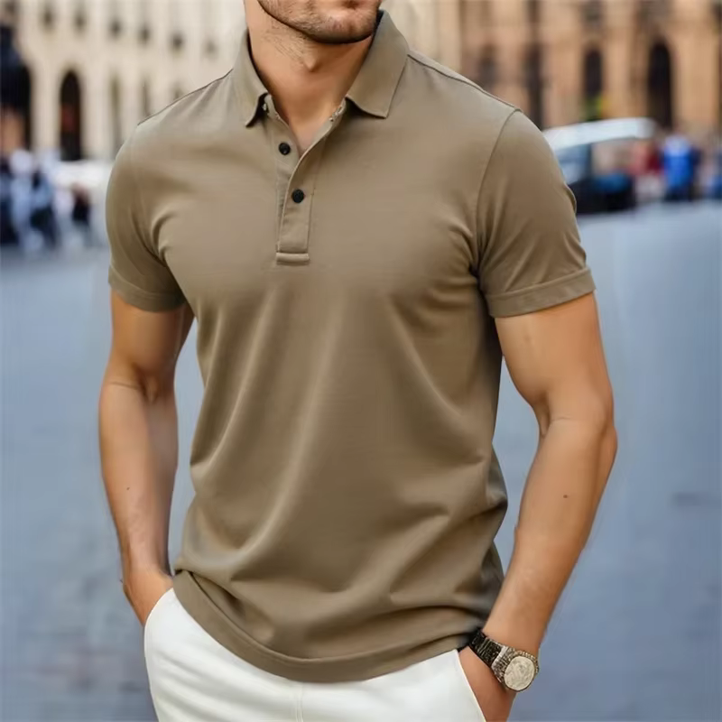 Nouveau Polo Homme 2026 Décontracté et Tendance à Col Simple Manches Courtes – Haut d'Été Confortable