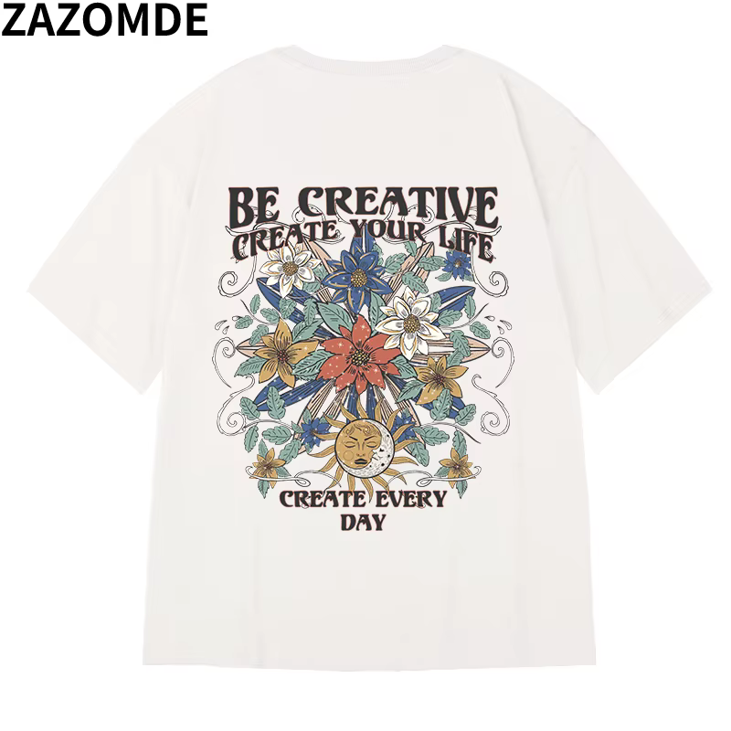 ZAZOMDE – T-Shirt manches courtes en coton