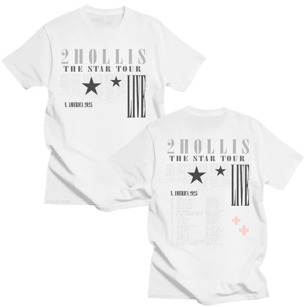 2Hollis The Star Tour 2025 T-shirt coton à manches courtes femmes hommes mode