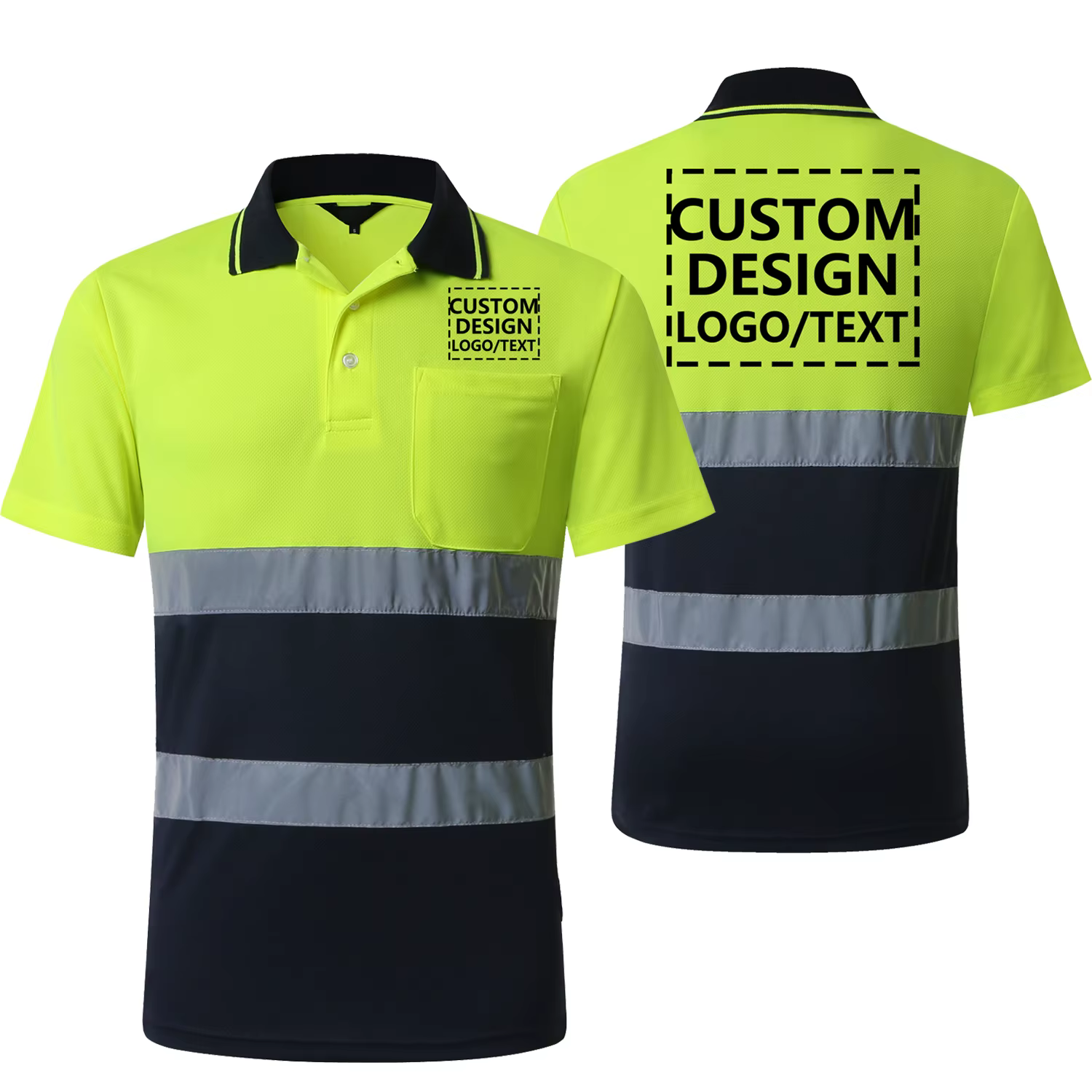 Polo de sécurité personnalisé avec logo orange