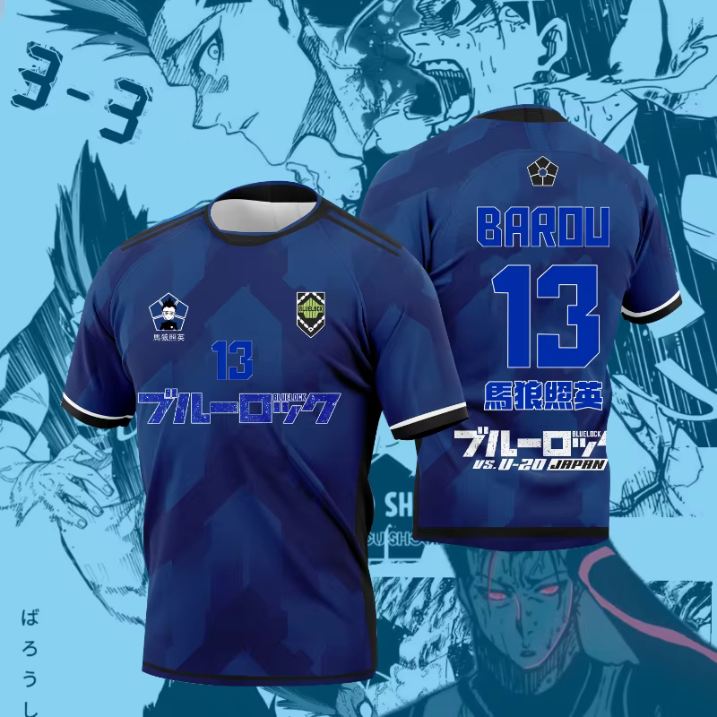 Nouveau T-shirt 3D 'Blue Lock' Inudo Rin et Sadazaki