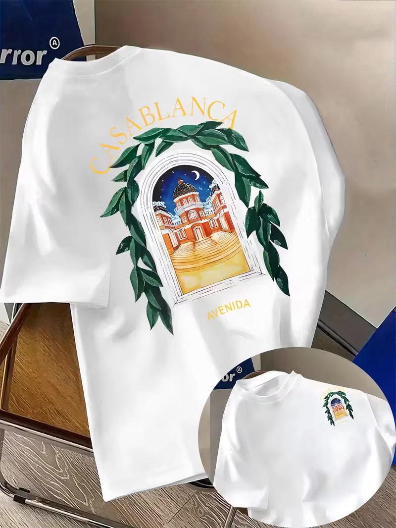 T-shirt graphique architectural esthétique Casablanca