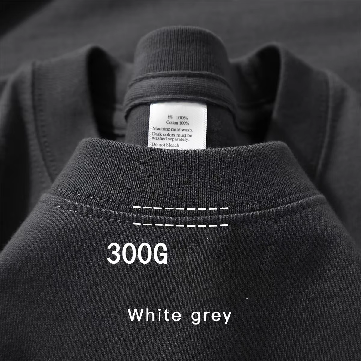 300g coton t-shirts hommes à manches courtes poids lourd été col rond ample respirant chemise