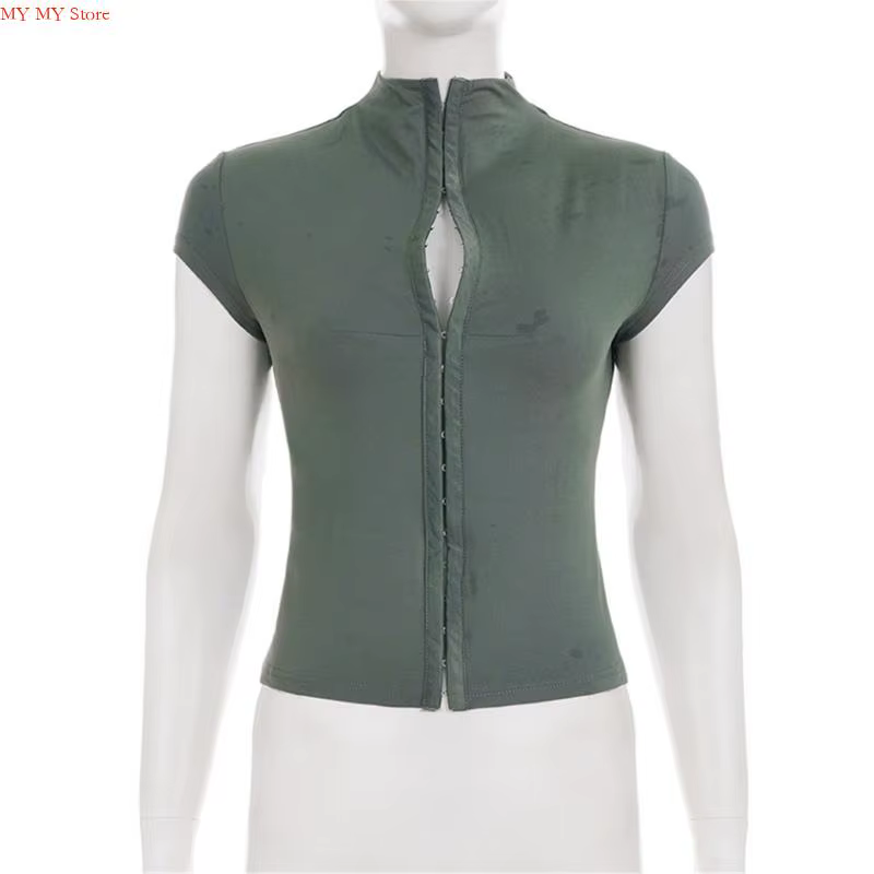 Chemise tricotée côtelée à col pour femmes