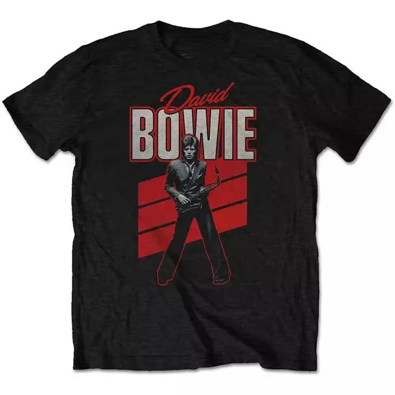 T-shirt imprimé David Bowie Rock High Street à manches courtes Y2k Vintage Tops décontractés Streetwear ample Col rond T-shirts mode unisexe