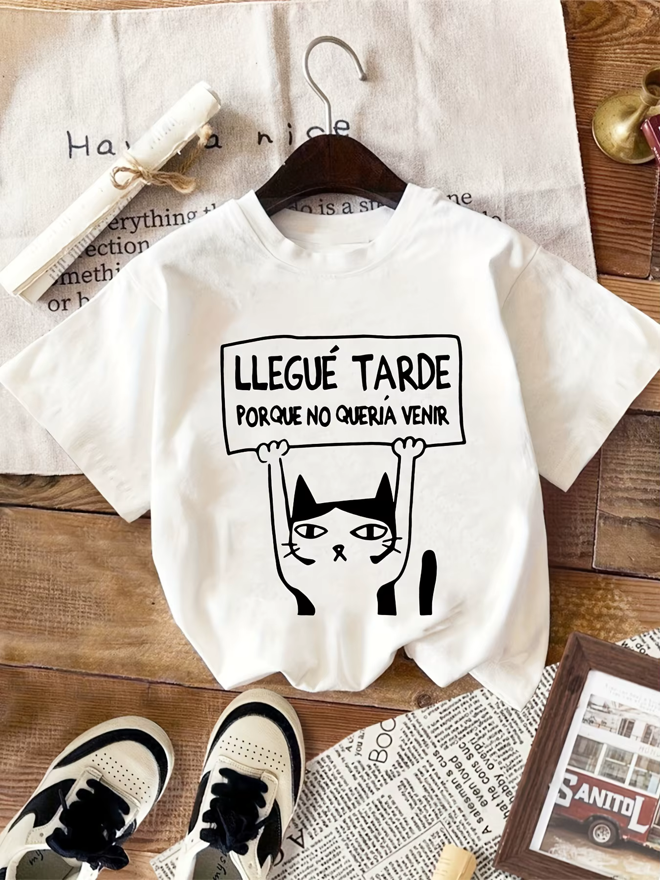 T-shirt décontracté à manches courtes et col rond pour femme