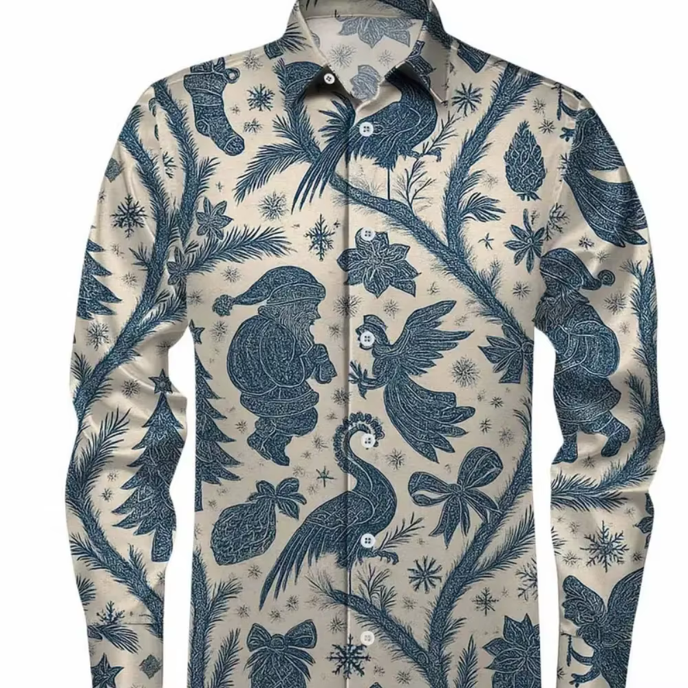 Chemise de noël à manches longues pour hommes