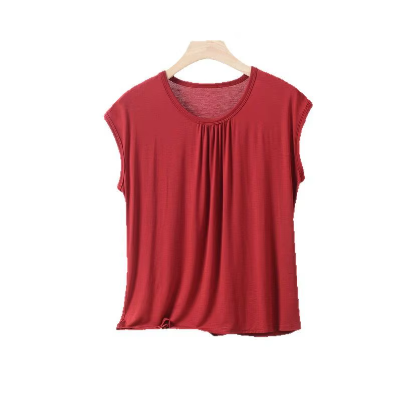 T-shirt sans manches pour femme, couleur unie, grande taille XL à 8XL