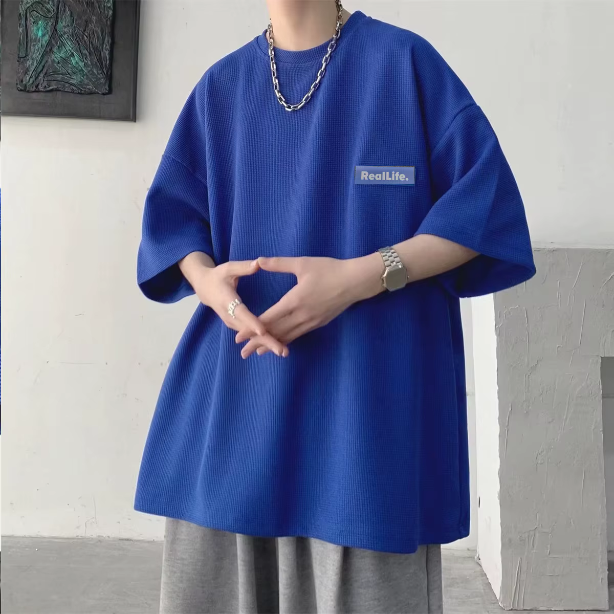 T-shirt en polyester uni pour hommes