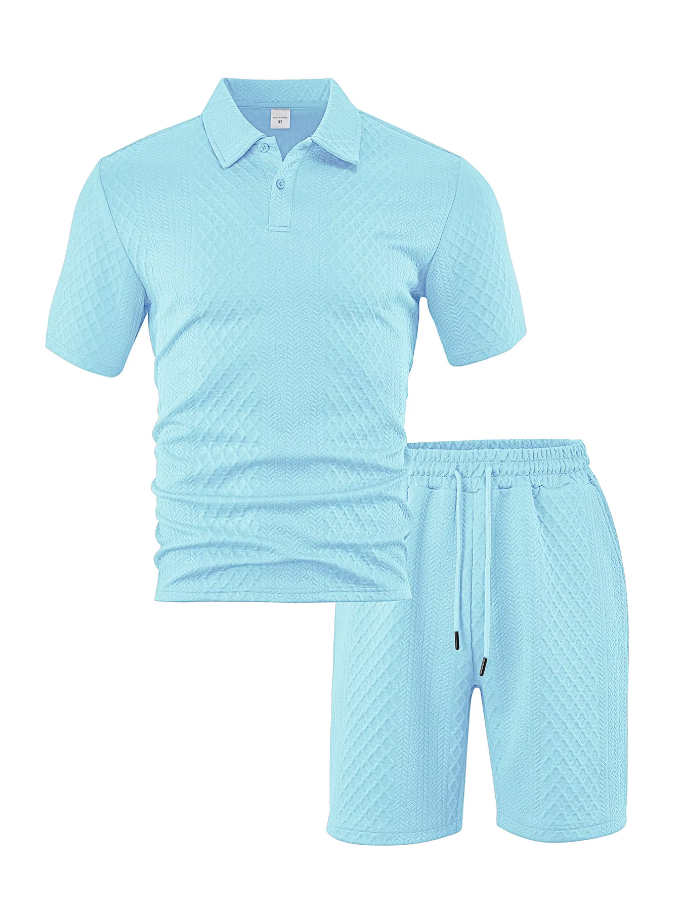 Ensemble polo et short jacquard pour homme