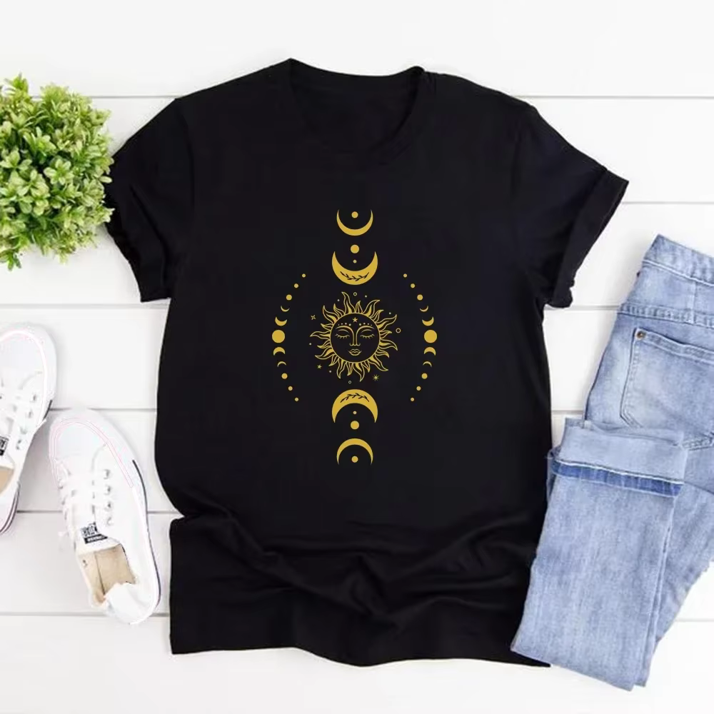 Soleil et lune étoiles T-Shirt céleste