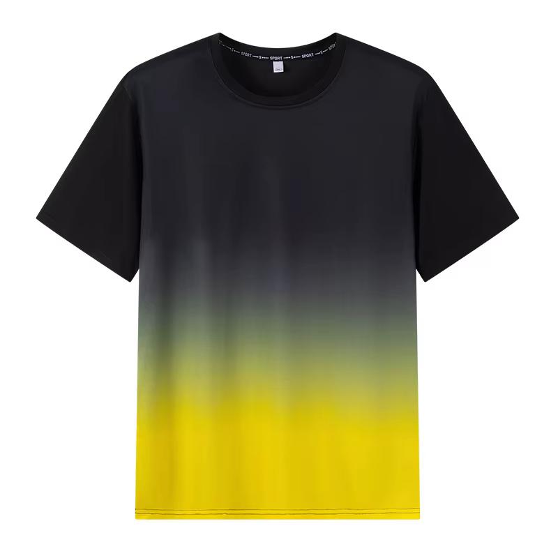 T-shirt homme grande taille 1XL-7XL manches courtes hauts printemps été dégradé t-shirts séchage rapide hommes Sport