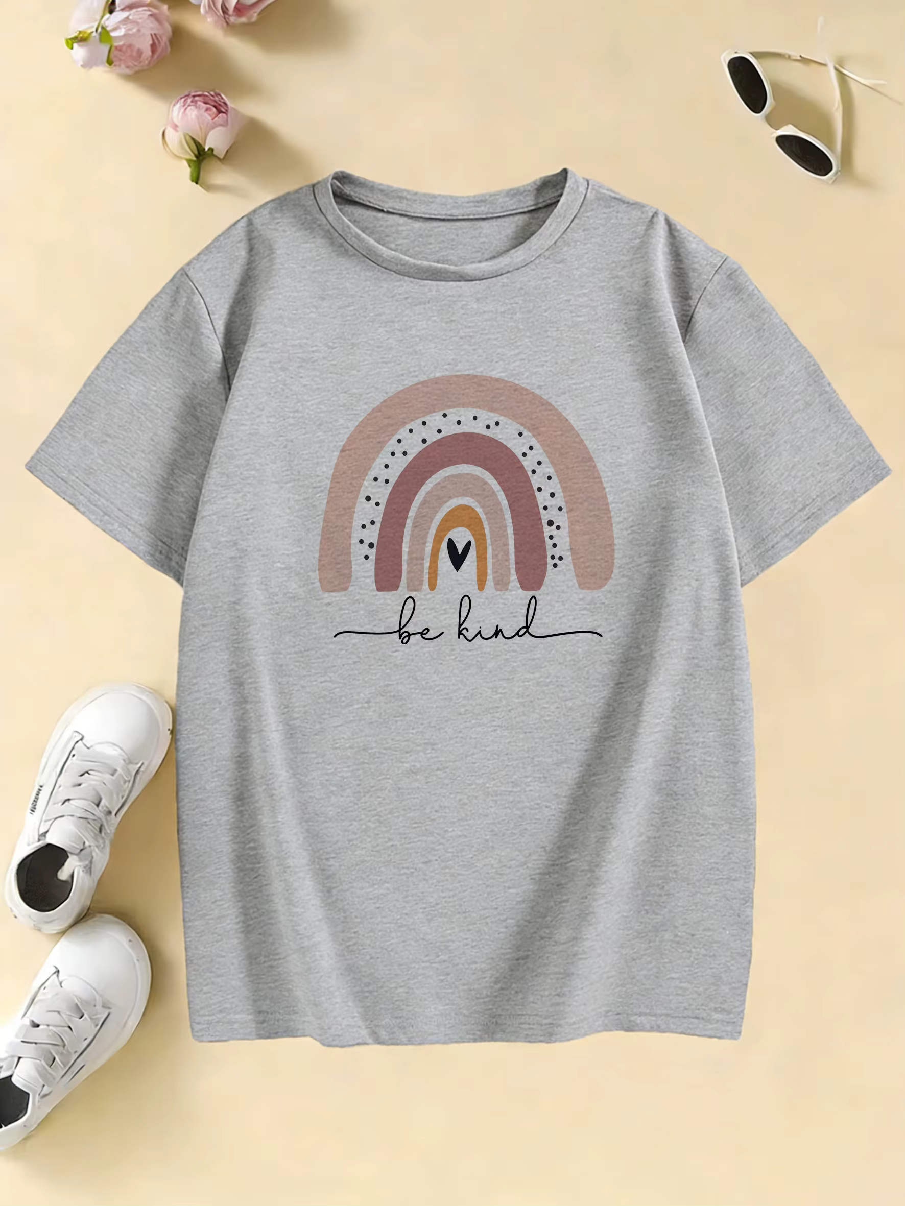 T-shirts pour enfants avec imprimé arc-en-ciel amusant