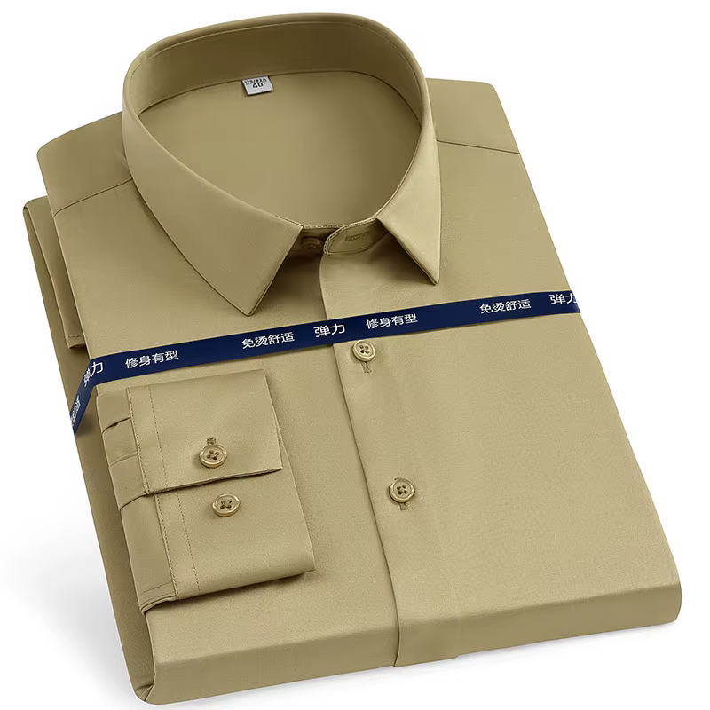 Chemises de bureau sans fer pour hommes, Anti-rides, douces, sans poche, intelligentes, décontractées, violettes, Slim Fit, haut pour hommes, dernière collection