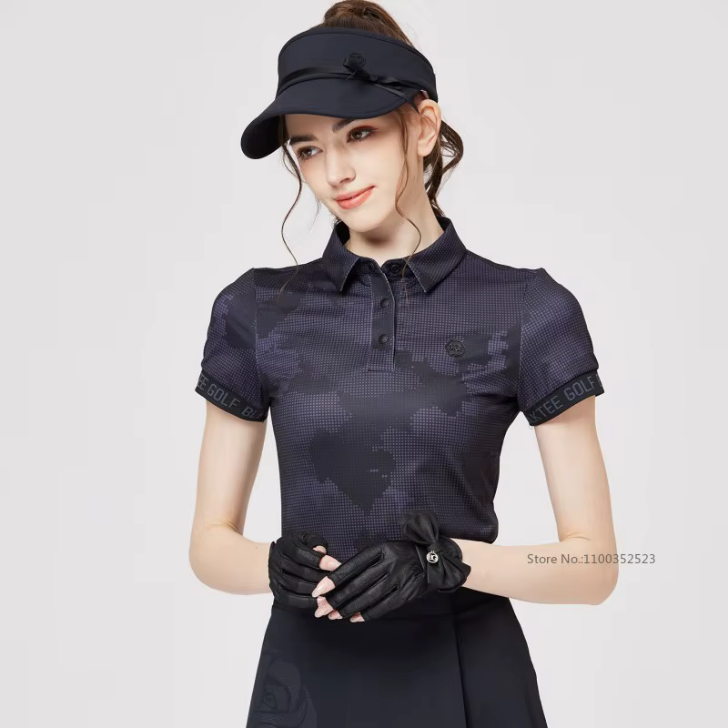 Nouveau Polo de Golf Femme 2026 BG – T-shirt Sport Imprimé Tendance pour l'Été à Manches Courtes Séchage Rapide – Tailles S-XXL