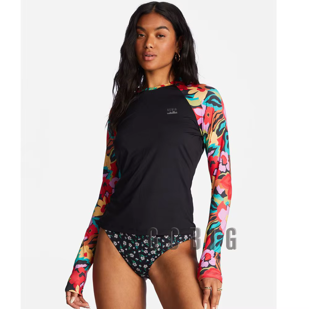 Femmes à manches longues Surf éruption garde été Surf vêtements T-shirt maillots de bain natation flotteur plage hauts Uv natation combinaison de plongée