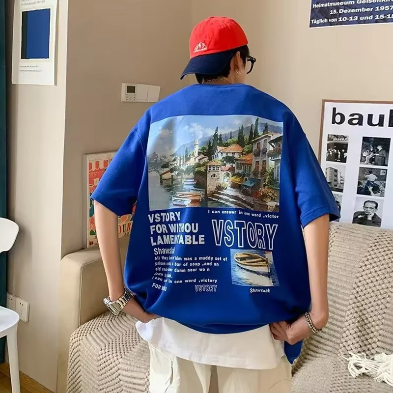 T-Shirt à Manches Courtes en Coton pour Homme