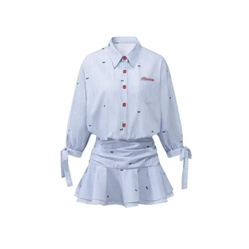 Nouvelle Robe Chemise Bleue Miu 2025 pour Femme