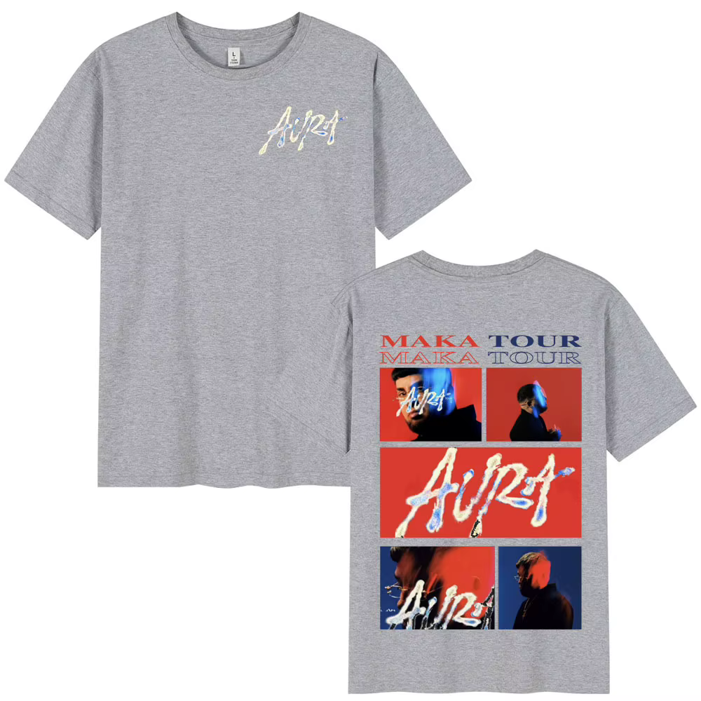 Rappeur Maka Aura 2025 Tour Merch t-shirts hommes femmes mode Hip Hop T-shirt été décontracté coton à manches courtes