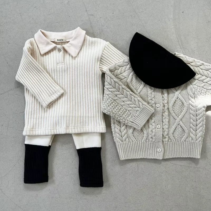 T-shirt manches longues en coton pour bébé garçon et fille