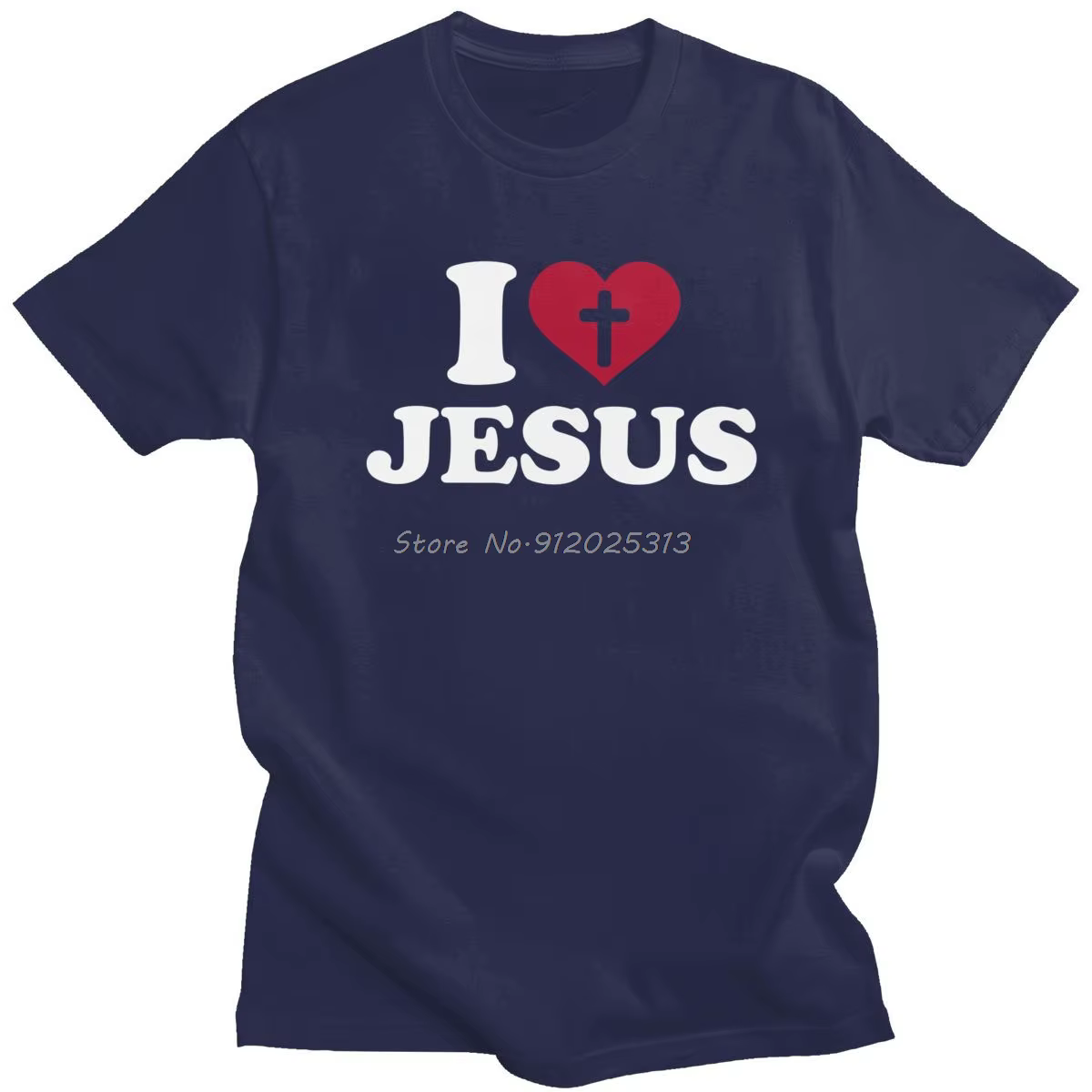 T-shirt en coton I Love Jesus pour hommes
