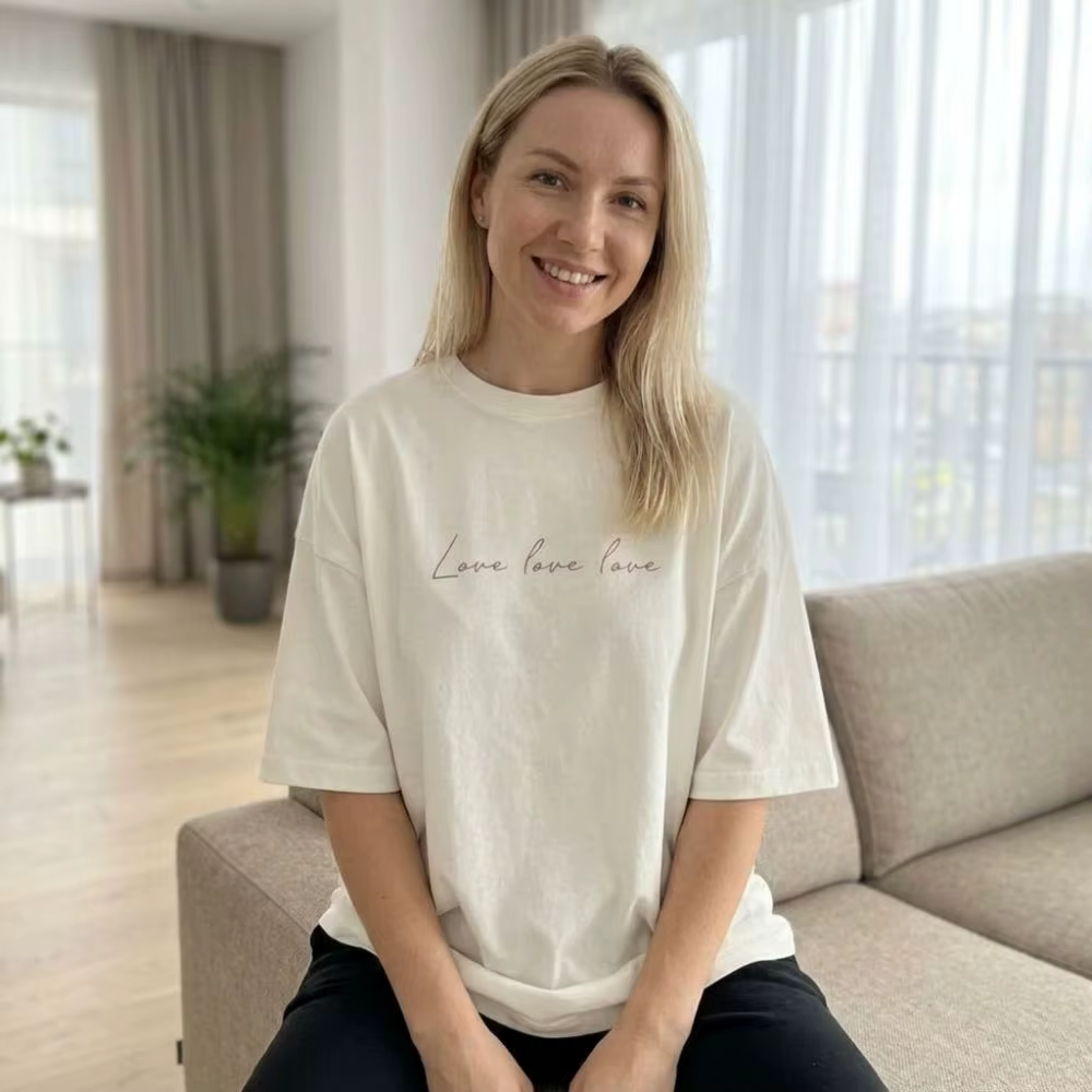 T-shirt ample pour femme à manches courtes