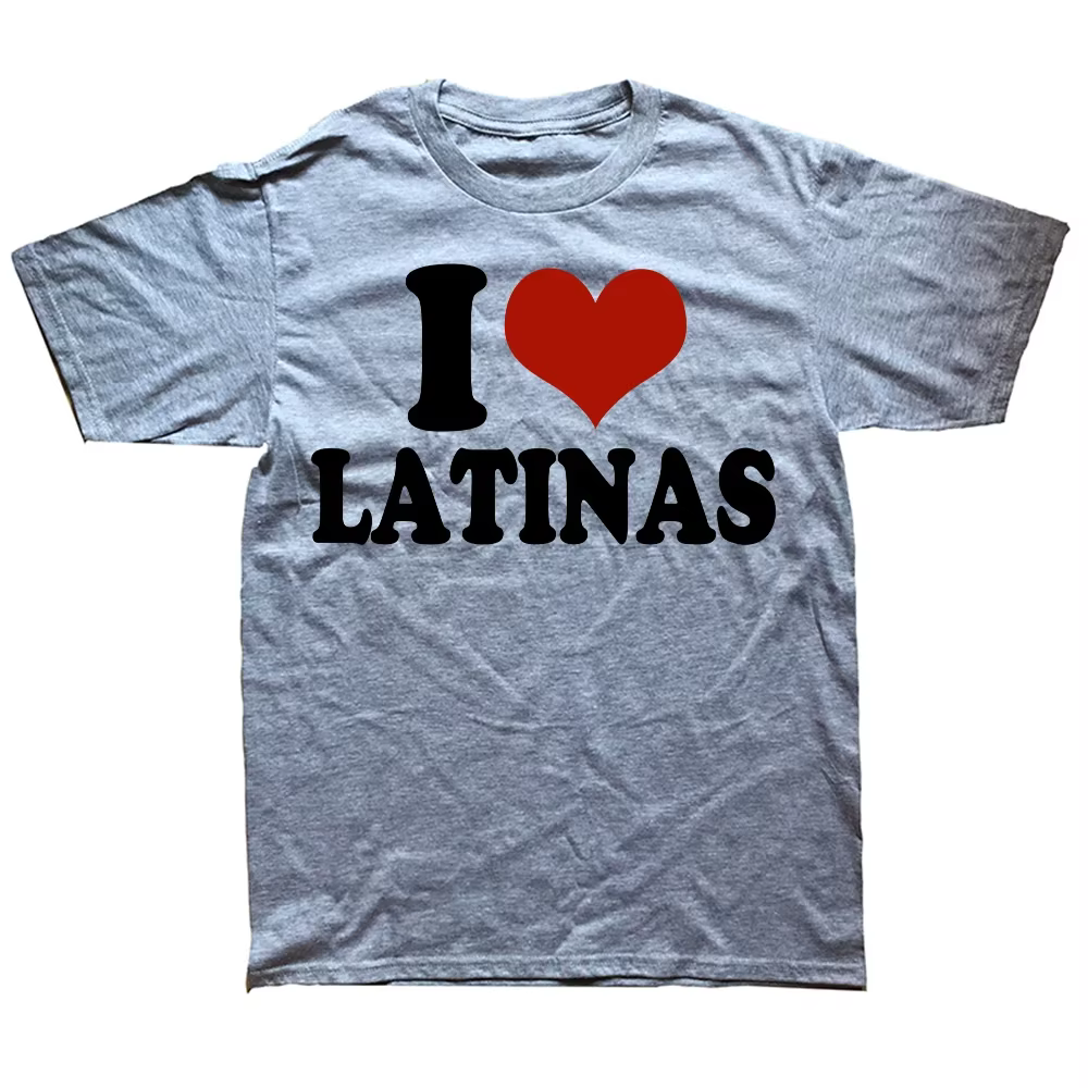 Drôle coeur rouge amour Latina j'aime Latinas T-Shirt hommes décontracté mode lâche Hip Hop Harajuku