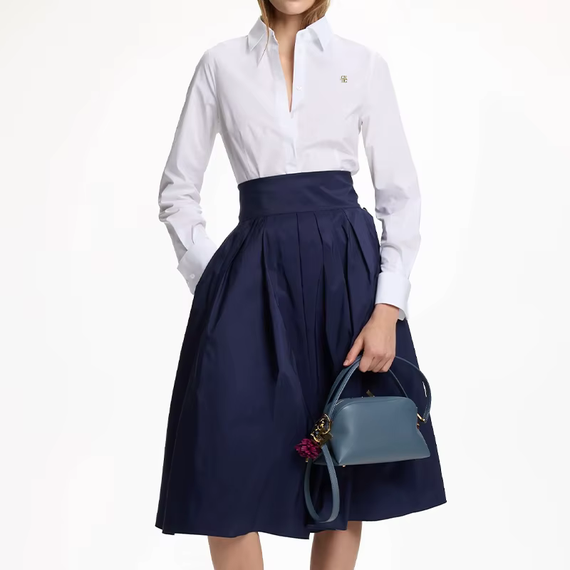 Nouvelle chemise blanche boutonnée pour femme