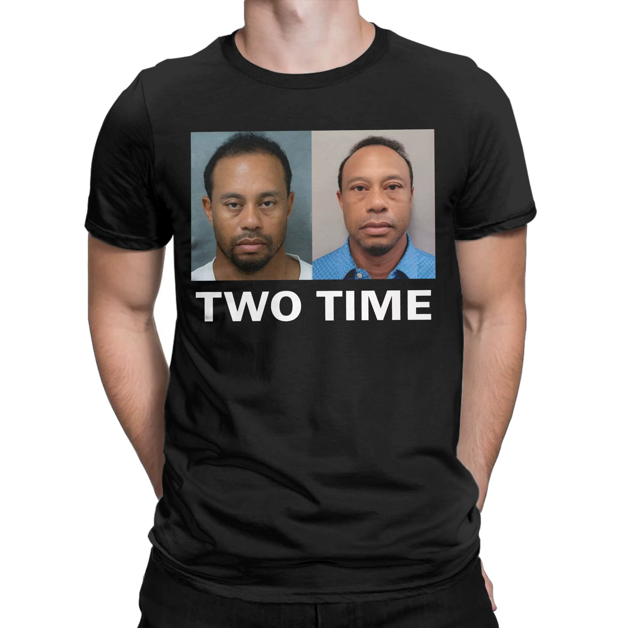 Tiger Woods – T-Shirt en coton pour hommes, esthétique, surdimensionné, pour l'été, avec photo de police, personnalisé, DIY